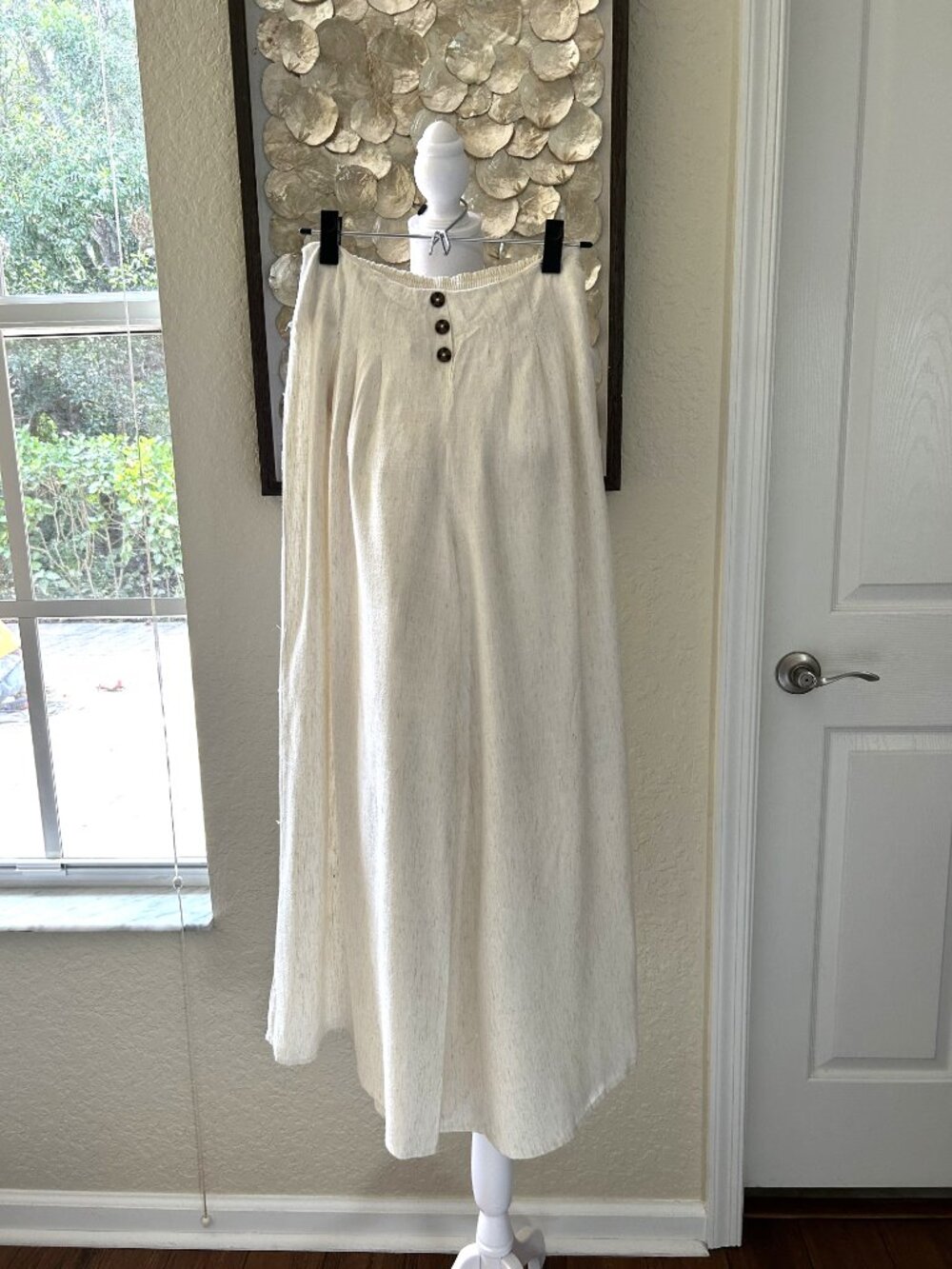 Sienna Sky Linen Blend Beige Wide Leg Pants